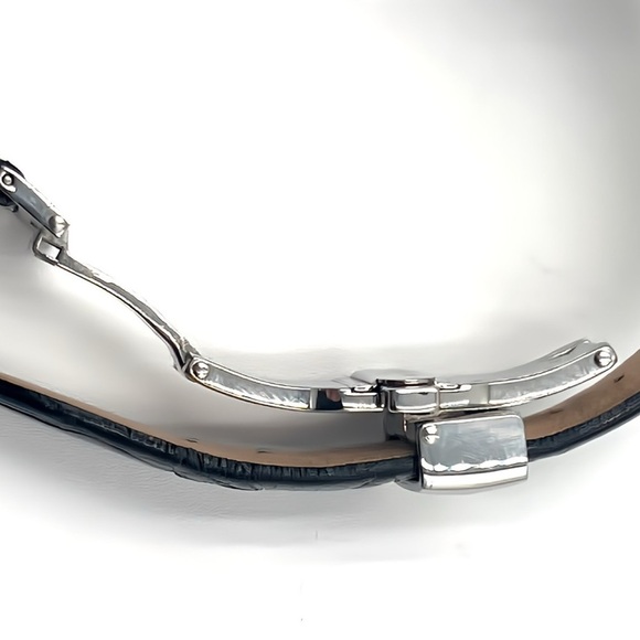 Judith Ripka Sterling Silver Watch- Mother of Pearl Heart Dial, Croc Strap, Rare - Picture 10 of 13